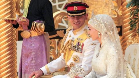 Brunei's Prince Abdul Mateen and Yang Mulia Anisha Rosnah