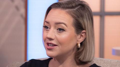 Kelsey Parker speaking on the set of ITV's Lorraine on 25 February 2025