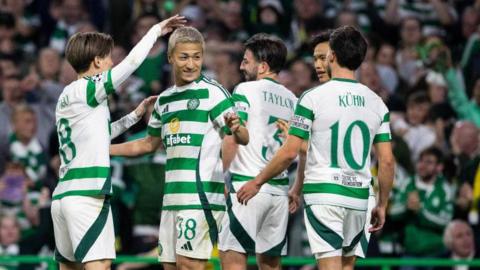 Celtic beat Slovan Bratislava 5-1 in Glasgow on the opening night of this campaign