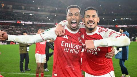 Arsenal's William Saliba and Gabriel