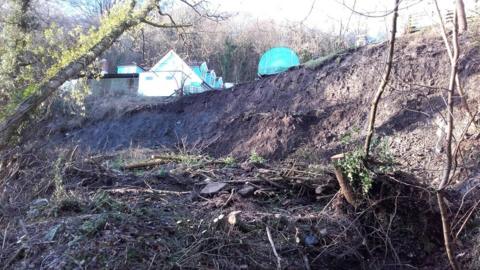 The landslip between Gelligroes and Ynysddu