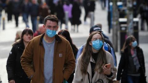 Members of the public in Glasgow city centre on October 24, 2020 in Glasgow, Scotland