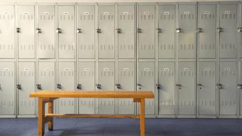 Lockers in a gym hanging room