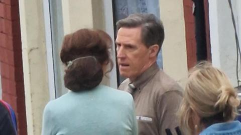 Rob Brydon on set in Barry