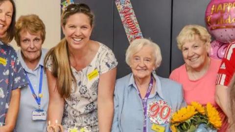 Dotty at a birthday celebration held for her at the hospital