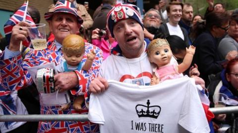 Royal watchers celebrate the birth of the baby