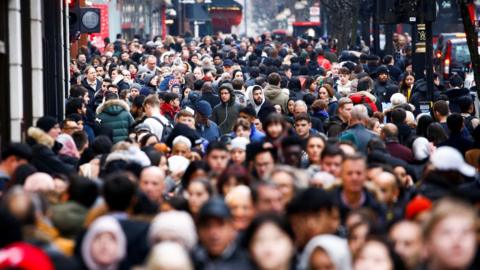 Shoppers on Oxford Street, London