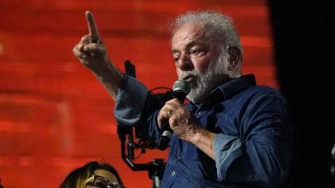Brazil's former President and presidential candidate Luiz Inacio Lula da Silva speaks at an election night gathering on the day of the Brazilian presidential election run-off, in Sao Paulo, Brazil, October 30, 2022.
