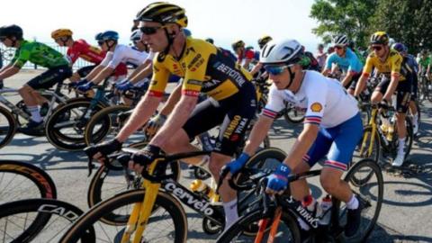 Cyclists taking part in Tour of Britain 