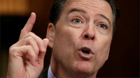 FBI Director James Comey testifies before a Senate Judiciary Committee hearing.