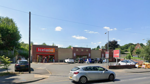Iceland with car park in front