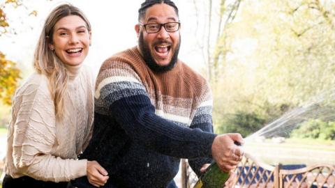 Holly Saul and Ben Lowther, lottery winners