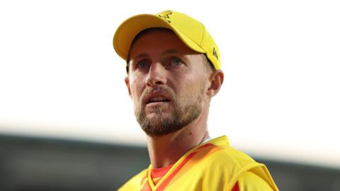 Trent Rockets batter Joe Root looks on