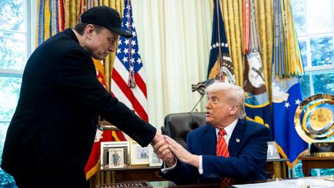 Elon Musk and Donald Trump in the Oval Office