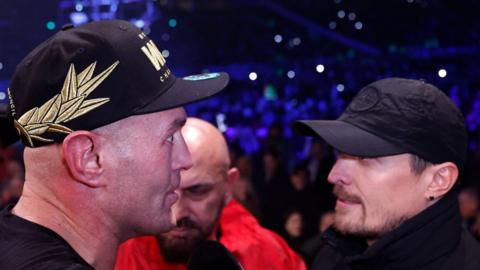 Tyson Fury and Oleksandr Usyk face-to-face