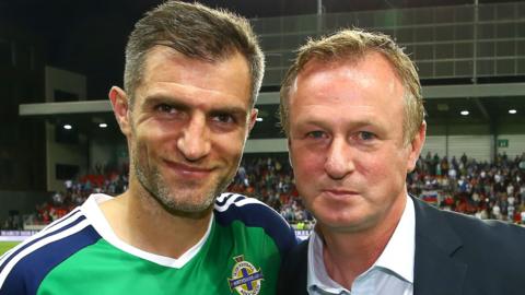 Aaron Hughes and Michael O'Neill