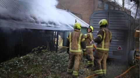 Fire at industrial unit at Frogmore Paper Mill