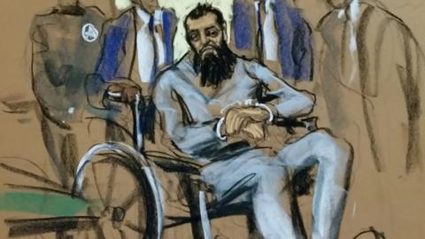 Court sketch of suspect Sayfullo Saipov - 1 November