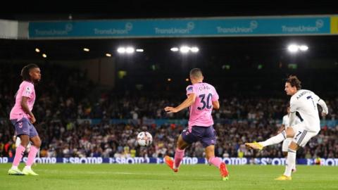 Action shot from Leeds v Everton in August 2022