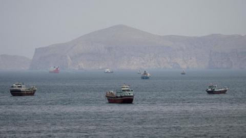 Ships in Strait of Hormuz