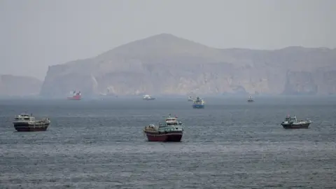 Ships in Strait of Hormuz