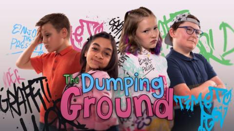 The Dumping Ground, four young people of mixed backgrounds and styles, there are two boys and two girls.