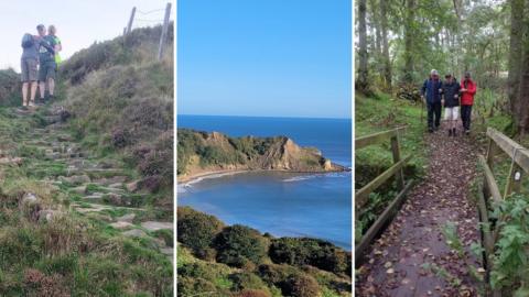 Andrew Elliker-Reeve on previous walks and view of Cayton Bay, near Scarborough