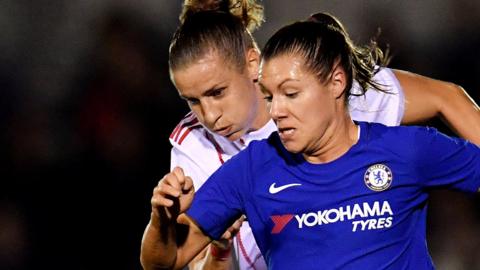 Ramona Buchmann in Women's Champions League action for Chelsea