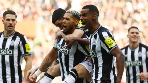 Newcastle players celebrate