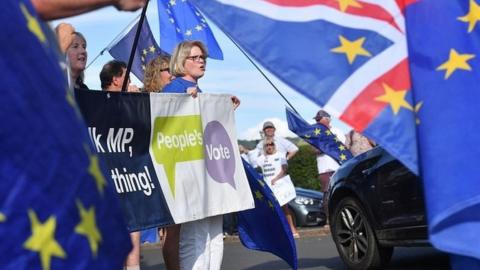 Anti-Brexit campaigners in Cheltenham