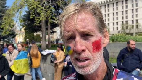 Ryan Routh at a pro-Ukraine demonstration