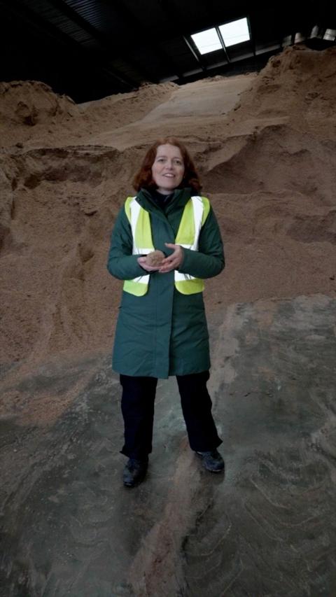 Briony Leyland in a salt barn