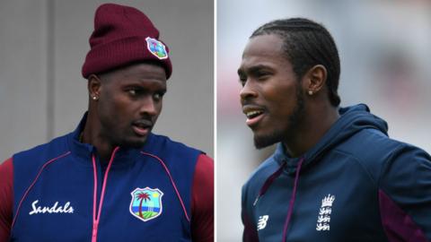 West Indies captain Jason Holder and England pace bowler Jofra Archer