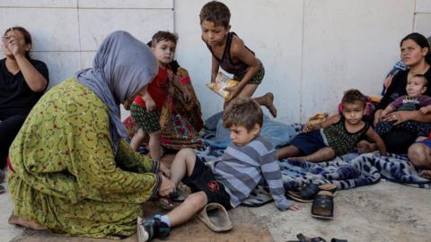 Displaced families with children camp on the streets of Beirut, Lebanon. Photo: 29 September 2024