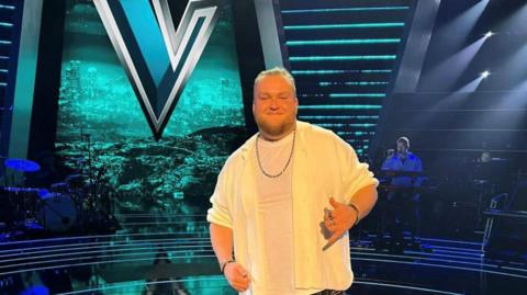 Callum Doignie poses at The Voice UK