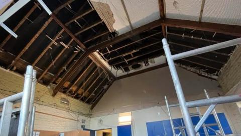 Exposed ceilings of a primary school.