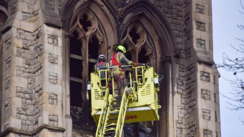 Firefighters tackle blaze