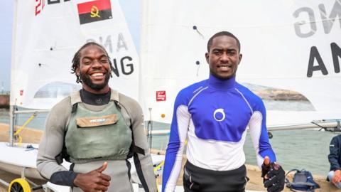 Angola's sailors Joao Artur and Felipe Andre