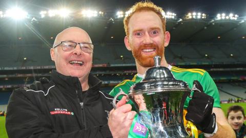 Malachy O'Rourke and Conor Glass celebrate