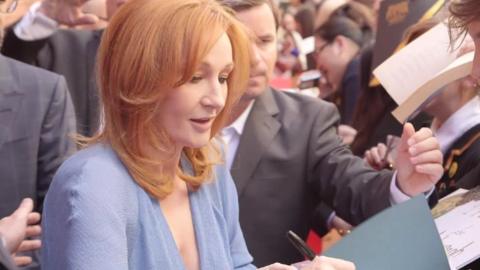 JK Rowling signs autographs for fans