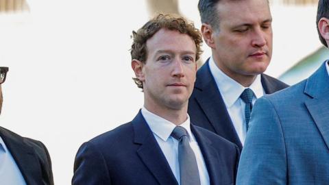 Mark Zuckerberg, Meta's co-founder and chief executive, in a blue suit and tie.