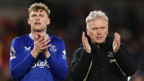 David Moyes and Jarrad Branthwaite 