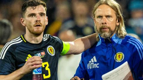 Scotland's Andy Robertson and Austin MacPhee