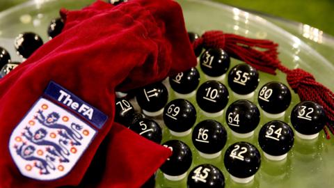 General view of FA Cup bag and numbered balls