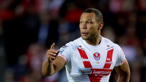 Moses Mbye in action for St Helens against Castleford earlier in August