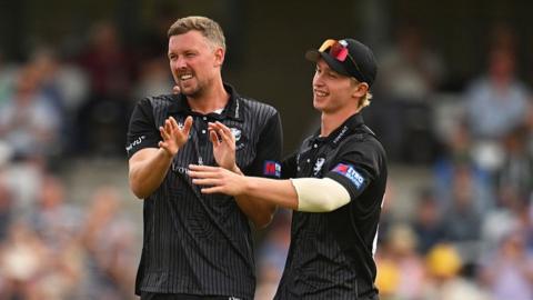 Jake Ball and Fin Hill of Somerset