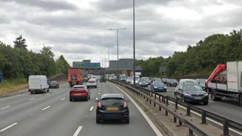 The M25 between junction 1A in Dartford and Junction 1B in Stone