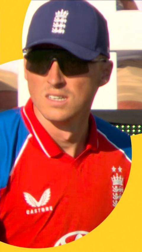 Tom Banton looks on as England plays India in the men's international T20.