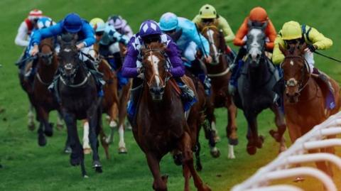 Horses running at Epsom