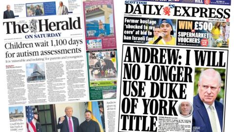 index picture combining the front pages of two newspapers